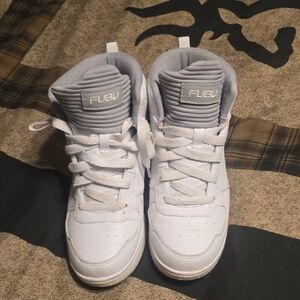 FUBU All-White High-Top Basketball Sneakers